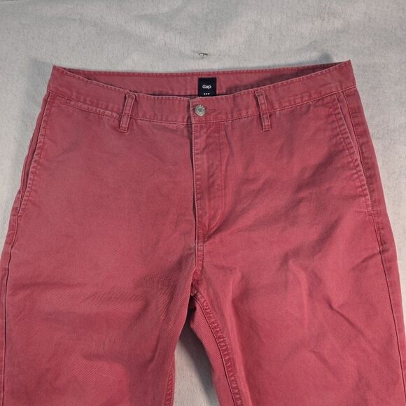 Gap Straight Vintage Khaki Pants Men's 35 x 32 Rooster Red Back Flap Pockets Y2K - Picture 3 of 9